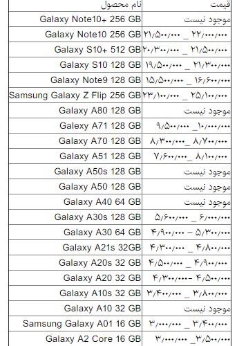 قیمت روز گوشی موبایل در ۱۱ اسفند