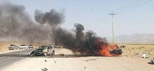 مرگ وحشتناک ۶ نفر در تصادف آتشین دو خودرو در استان فارس