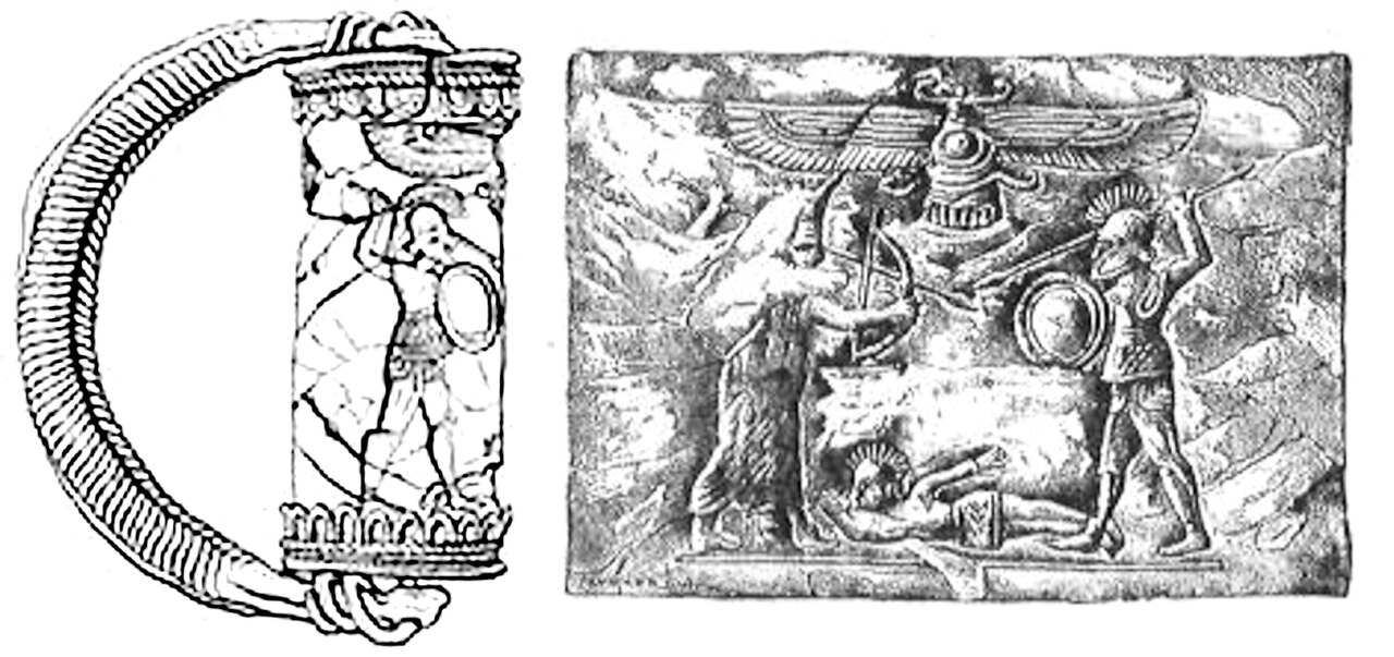 Achaemenid king fighting hoplites Cimmerian Bosphorus intaglio composite