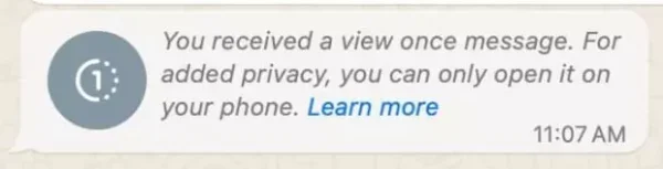 WhatsApp View Once Feature