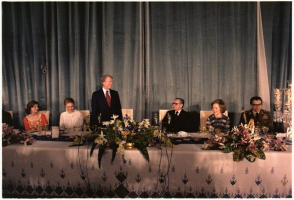 Jimmy Carter speaks at a State Dinner hosted by the Shah of Iran. NARA 177334.tif