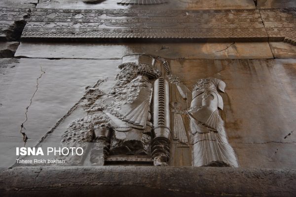 Iranian people visiting Persepolis under the rain 29