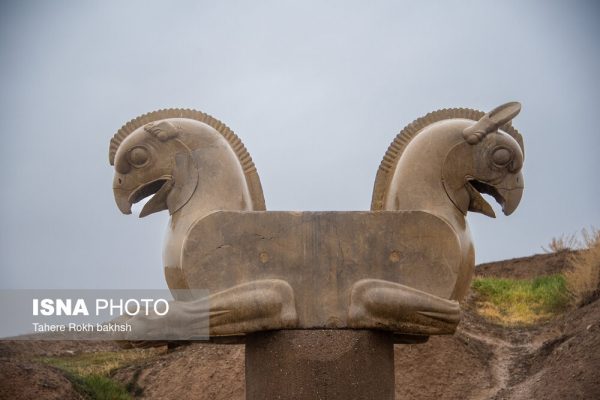 Iranian people visiting Persepolis under the rain 8