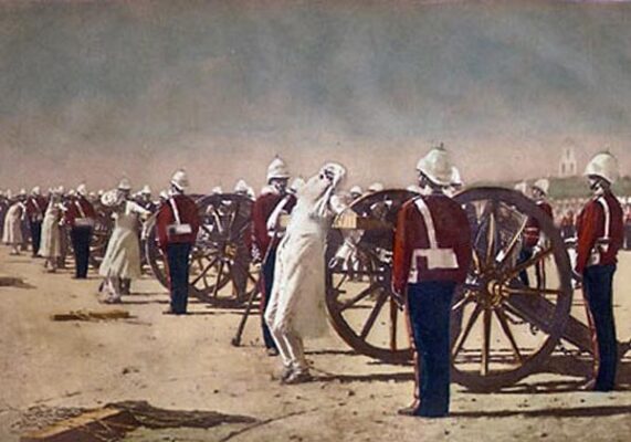 وحشتناکترین اعدام قاجار را ببینید! 3 Vereshchagin Blowing from Guns in British India