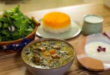 اسفناج قالی یک خورش محلی ایرانی 2