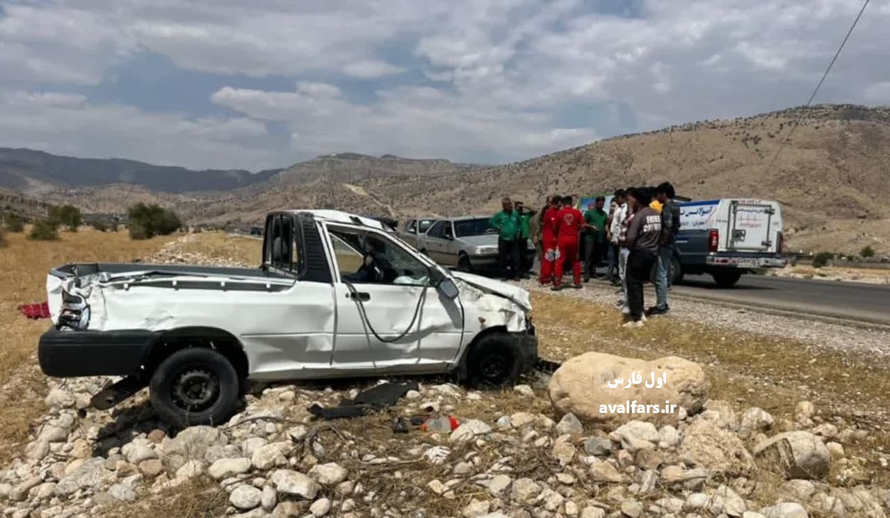 2 جانباخته و مصدوم بر اثر واژگونی پراید وانت در جاده بابامیدان - یاسوج