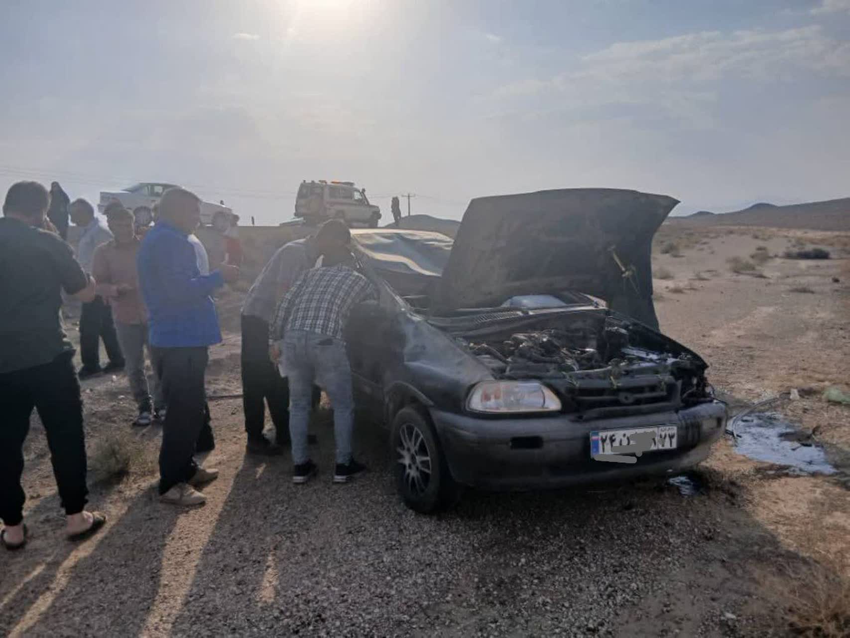  واژگونی خودرو در جاده نی‌ریز - بختگان یک مصدوم برجای گذاشت