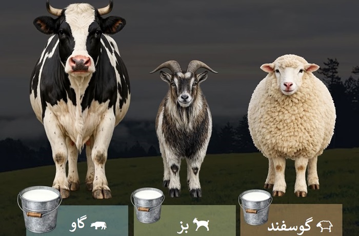 شیر گوسفند ، گاو یا بز برای مصرف و پنیر بهتر است؟