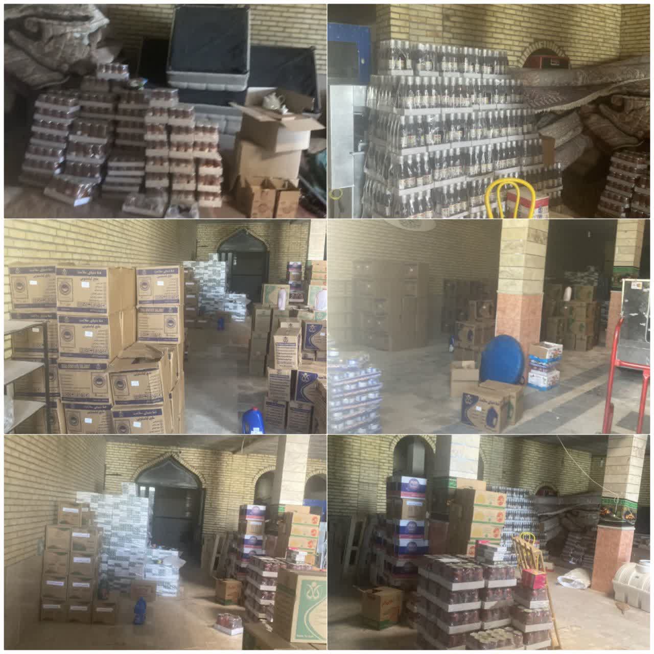 کشف یک انبار احتکار مواد غذایی و شوینده در مرودشت