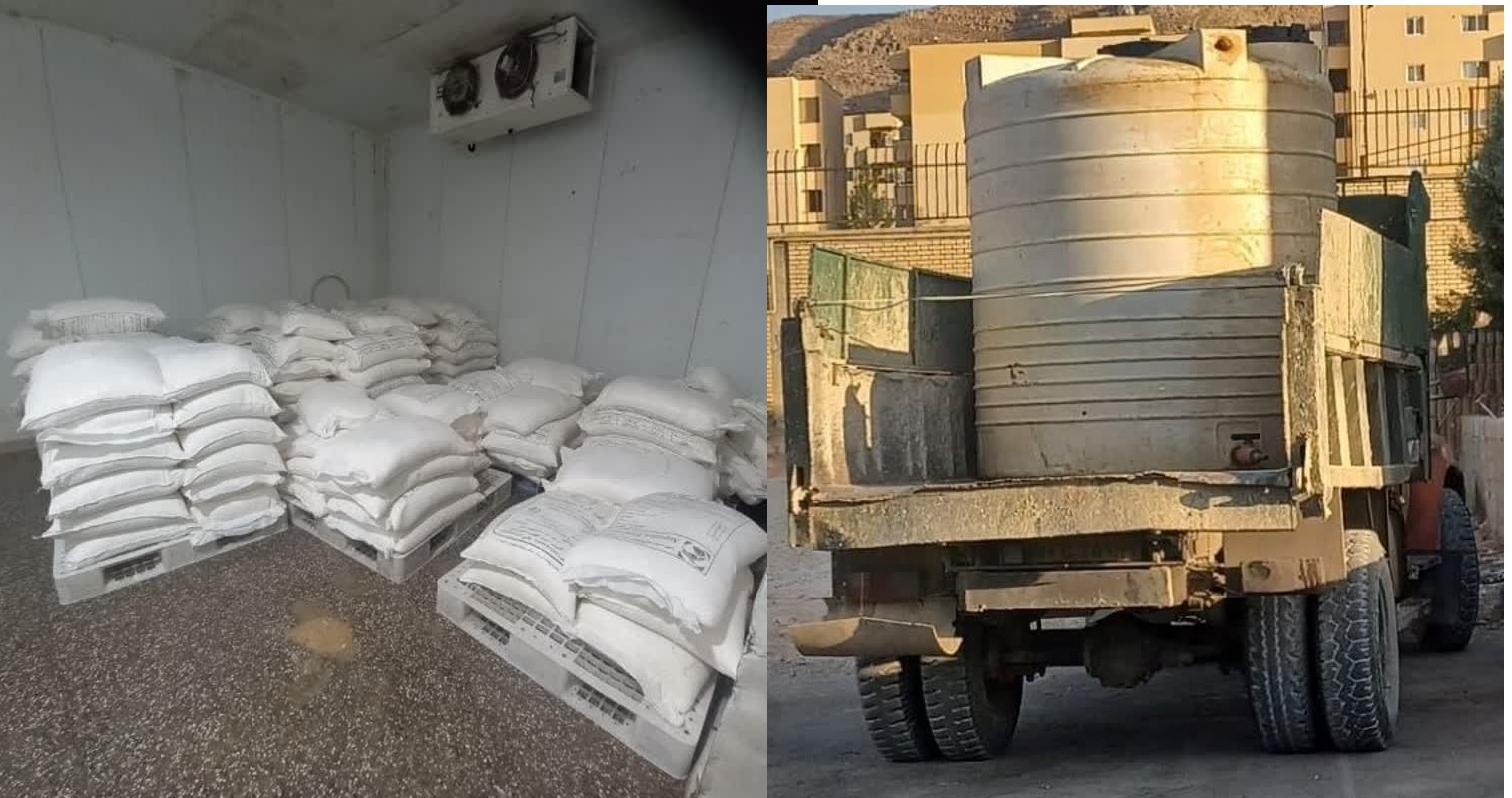 کشف ۸ تن آرد خارج از شبکه و ۹ هزار لیتر گازوئیل فاقد مجوز در زرقان