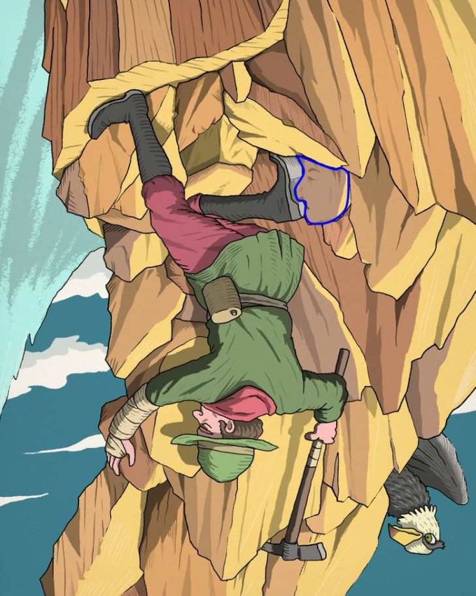 SpotHiddenFaceofManinMountainClimbing2