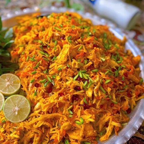 زرشک پلو با مرغ ریش ریش غذای مخصوص دورهمی های صمیمی و خانوادگی+طرز تهیه