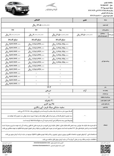 آغاز فروش اقساطی "جک T8 " در 4 رنگ توسط کرمان موتور (+جدول فروش) 2 آغاز فروش اقساطی جک T8 در 4 رنگ توسط کرمان موتور (+جدول فروش)