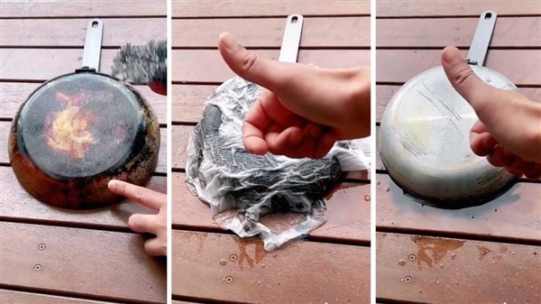ویدئو|تمیز کردن سوختگی زیر قابلمه و ماهیتابه با ترفندی جالب