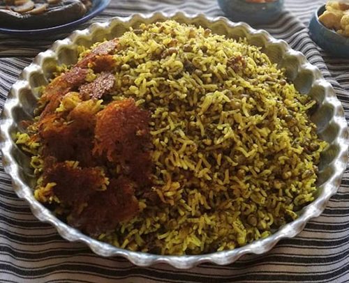 طرز تهیه پلو ماش ایرانی بدون گوشت و مرغ