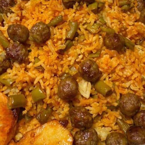 طرز تهیه لوبیا پلو مخصوص با گوشت قلقلی